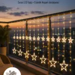 Yıldız Figürlü Perde Peri Led 3x3 Metre Dekoratif Işık Yeni Nesil
