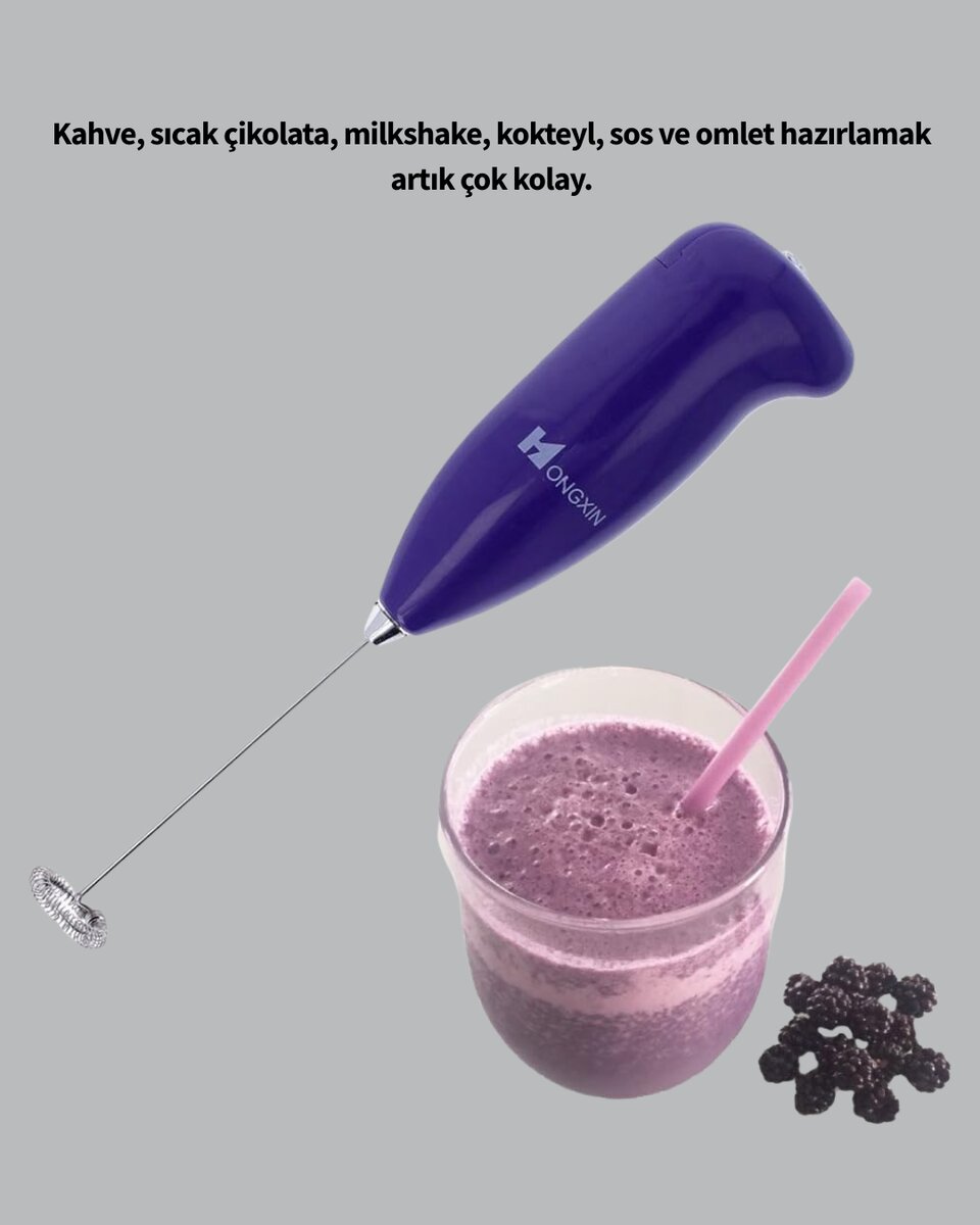Mini Pilli Portatif Karıştırıcı – Cappuccino Latte Frappe ve Kahve Köpürtücü 3 Mini Pilli Portatif Karıştırıcı – Cappuccino Latte Frappe ve Kahve Köpürtücü - Görsel 3