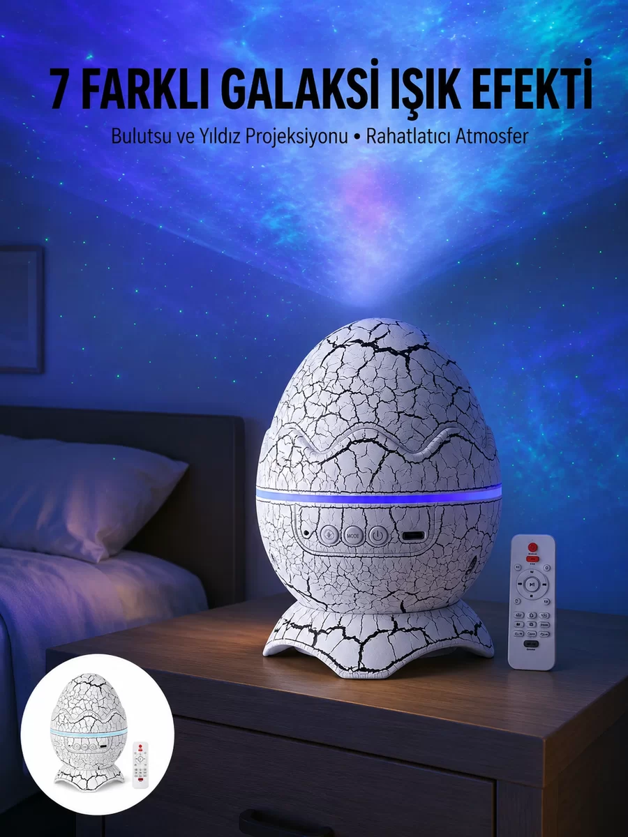Gece Lambası Yumurta Işık Speaker Yeni Nesil Dinozor Yumurtası Görünümlü 1 Gece Lambası Yumurta Işık Speaker Yeni Nesil Dinozor Yumurtası Görünümlü