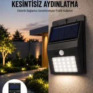 Solar Dekoratif Lambası Sensörlü Led Işık Bahçe Aydınlatma Yeni Nesil