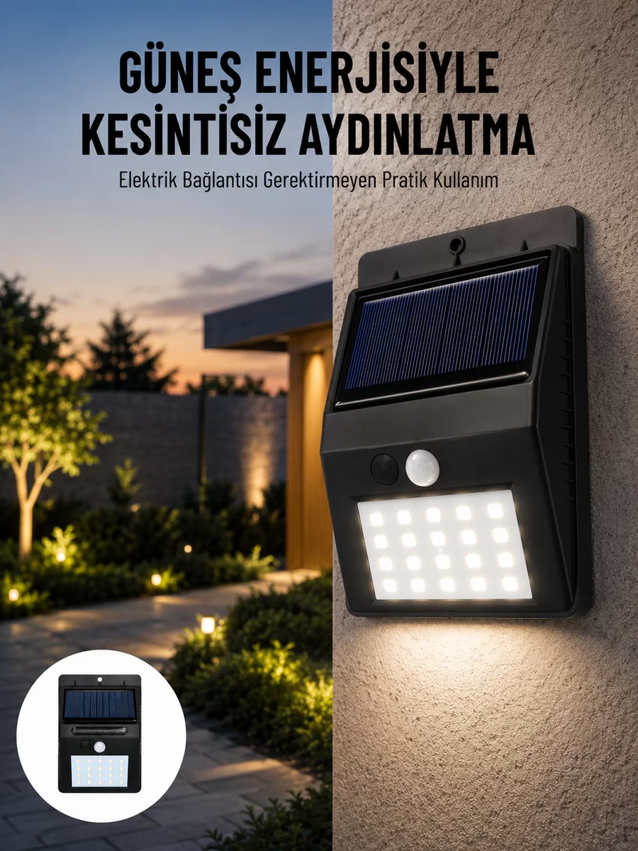 Solar Dekoratif Lambası Sensörlü Led Işık Bahçe Aydınlatma Yeni Nesil 1 Solar Dekoratif Lambası Sensörlü Led Işık Bahçe Aydınlatma Yeni Nesil