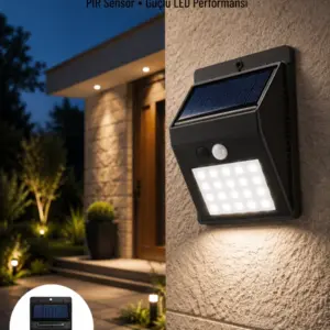 Bahçe Aydınlatması Güneş Enerjili Led Işık Lamba Sensörlü Dekoratif Yeni Nesil