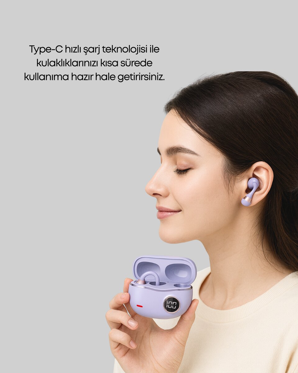 YXG10 Açık Kulak Bluetooth Kulaklık – Klipsli, Güvenli Spor Tasarım, 30 Saat Pil 4 YXG10 Açık Kulak Bluetooth Kulaklık – Klipsli, Güvenli Spor Tasarım, 30 Saat Pil - Görsel 4