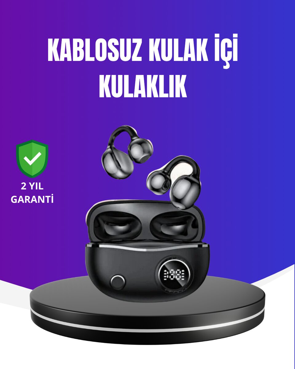 Ergonomik Klipsli Kablosuz Kulaklık – 30 Saat Pil ve Dokunmatik Kontrol Özelliği 1 Ergonomik Klipsli Kablosuz Kulaklık – 30 Saat Pil ve Dokunmatik Kontrol Özelliği