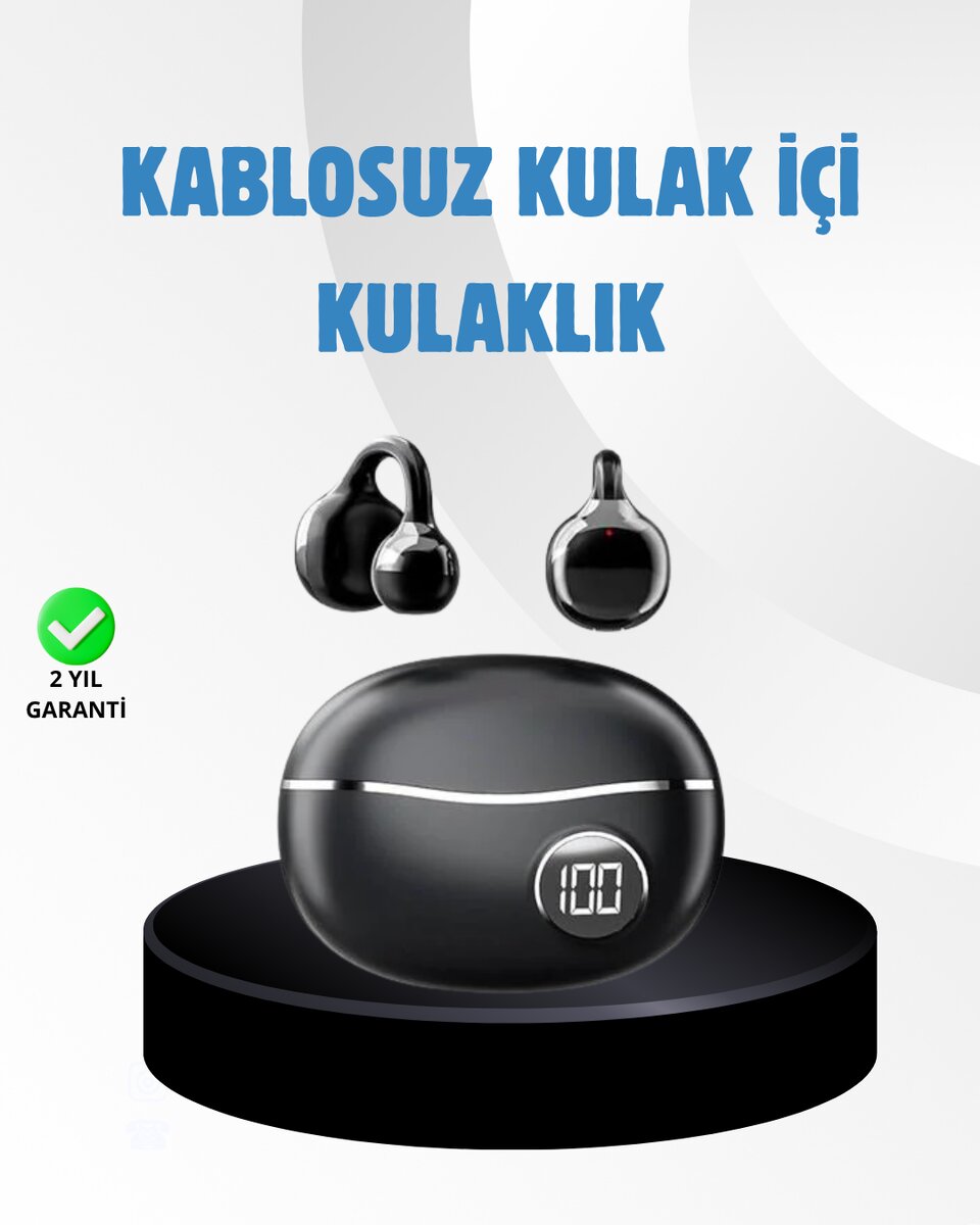 Açık Kulak Kablosuz Bluetooth Kulaklık – Konforlu Tasarım ve Uzun Süreli Kullanım 1 Açık Kulak Kablosuz Bluetooth Kulaklık – Konforlu Tasarım ve Uzun Süreli Kullanım