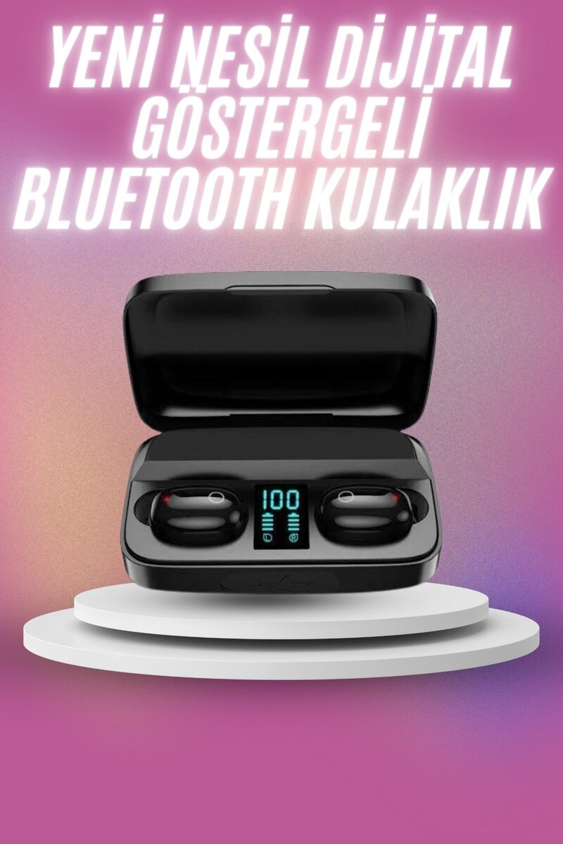 Kablosuz Bluetooth Kulaklık Android ve İOS Uyumlu Led Göstergeli Powerbankli 1 Kablosuz Bluetooth Kulaklık Android ve İOS Uyumlu Led Göstergeli Powerbankli