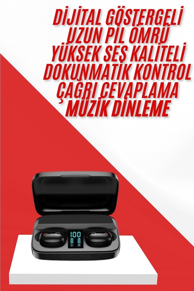 Kablosuz Bluetooth Kulaklık Android ve İOS Uyumlu Led Göstergeli Powerbankli 2 Kablosuz Bluetooth Kulaklık Android ve İOS Uyumlu Led Göstergeli Powerbankli - Görsel 2