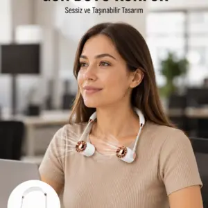 Katlanabilir Asılabilir Fan | USB Şarjlı 3 Vitesli Sessiz Mini Fan Yeni Nesil