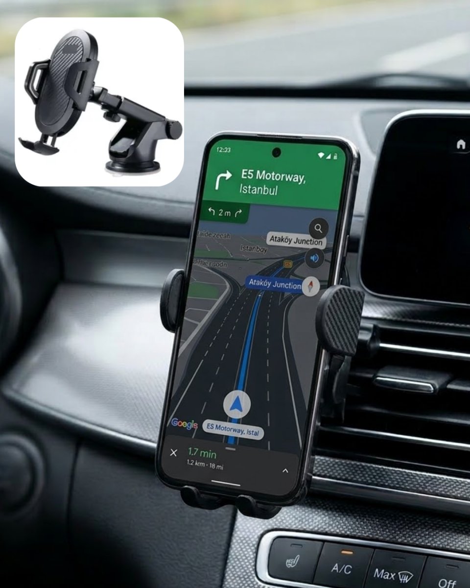 360° Döner Araç Telefon Tutucu Otomatik Kilit Mekanizmalı Stand 1 360° Döner Araç Telefon Tutucu Otomatik Kilit Mekanizmalı Stand