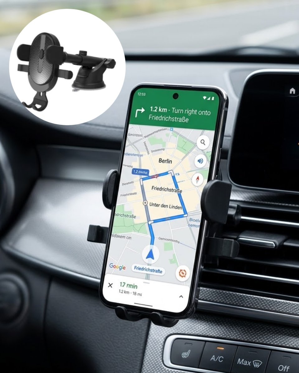 Araç Havalandırma Telefon Tutucu 360 Derece Döner Otomatik Kilitli Stand 1 Araç Havalandırma Telefon Tutucu 360 Derece Döner Otomatik Kilitli Stand