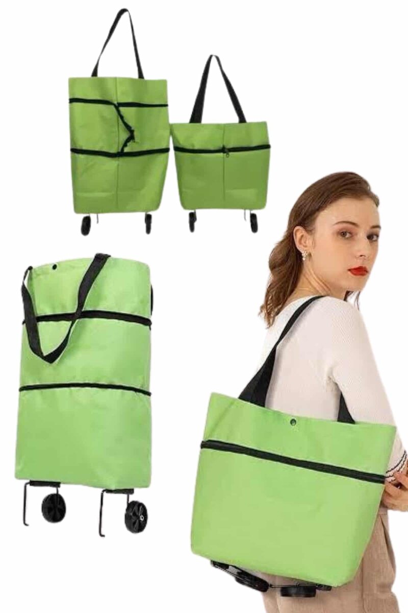 Katlanabilir Tekerlekli Pazar Market Çarşı Arabası Market Alışveriş Çantası 2 Katlanabilir Tekerlekli Pazar Market Çarşı Arabası Market Alışveriş Çantası - Görsel 2