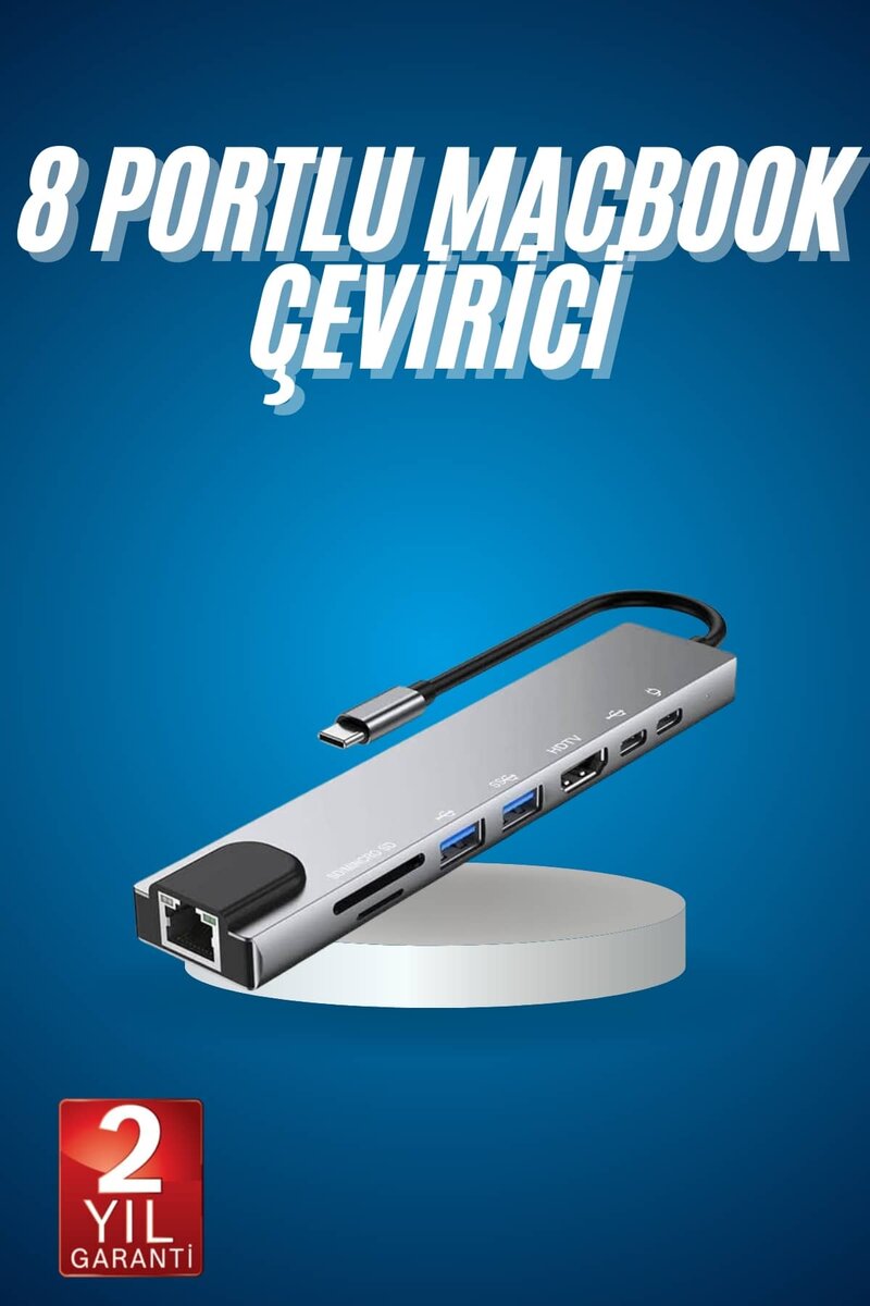 8 Port Çoklayıcı Macbook Ile Uyumlu Çoğaltıcı Type-C dönüştürücü TF SD kart 1 8 Port Çoklayıcı Macbook Ile Uyumlu Çoğaltıcı Type-C dönüştürücü TF SD kart