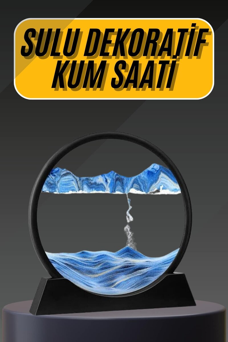 3D Led Işıklı Kum Saati Gece Lambası Hareketli Sulu Kum Saati Dekoratif 1 3D Led Işıklı Kum Saati Gece Lambası Hareketli Sulu Kum Saati Dekoratif