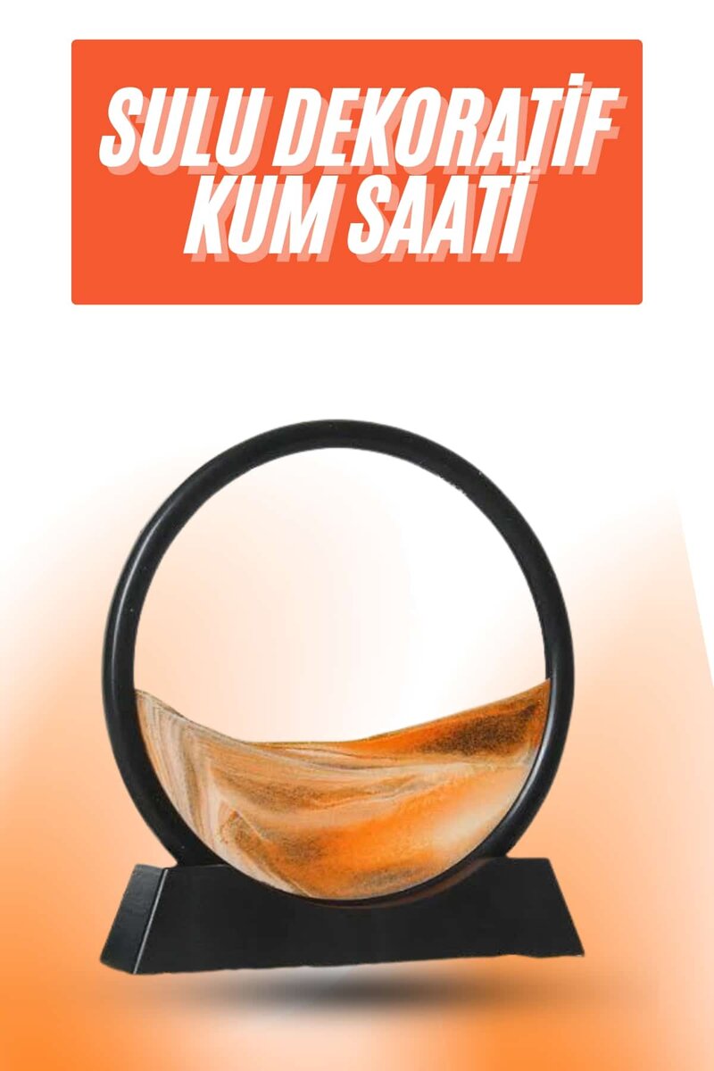 3D LED Işıklı Kum Saati Gece Lambası Hareketli Sulu Kum Saati Orta Boy 1 3D LED Işıklı Kum Saati Gece Lambası Hareketli Sulu Kum Saati Orta Boy