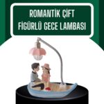 El Ele Tutuşan Çift Figürlü Dekoratif Gece Lambası Romantik Tasarım