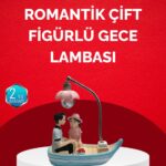 Sevgililer Günü İçin Romantik Çift Figürlü Dekoratif Gece Lambası