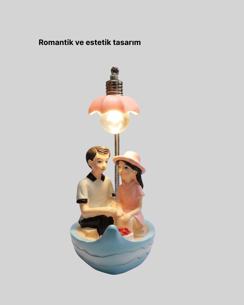 Romantik Çift Figürlü Gece Lambası Sandal Model Sevgiliye Özel Hediye 4 Romantik Çift Figürlü Gece Lambası Sandal Model Sevgiliye Özel Hediye - Görsel 4