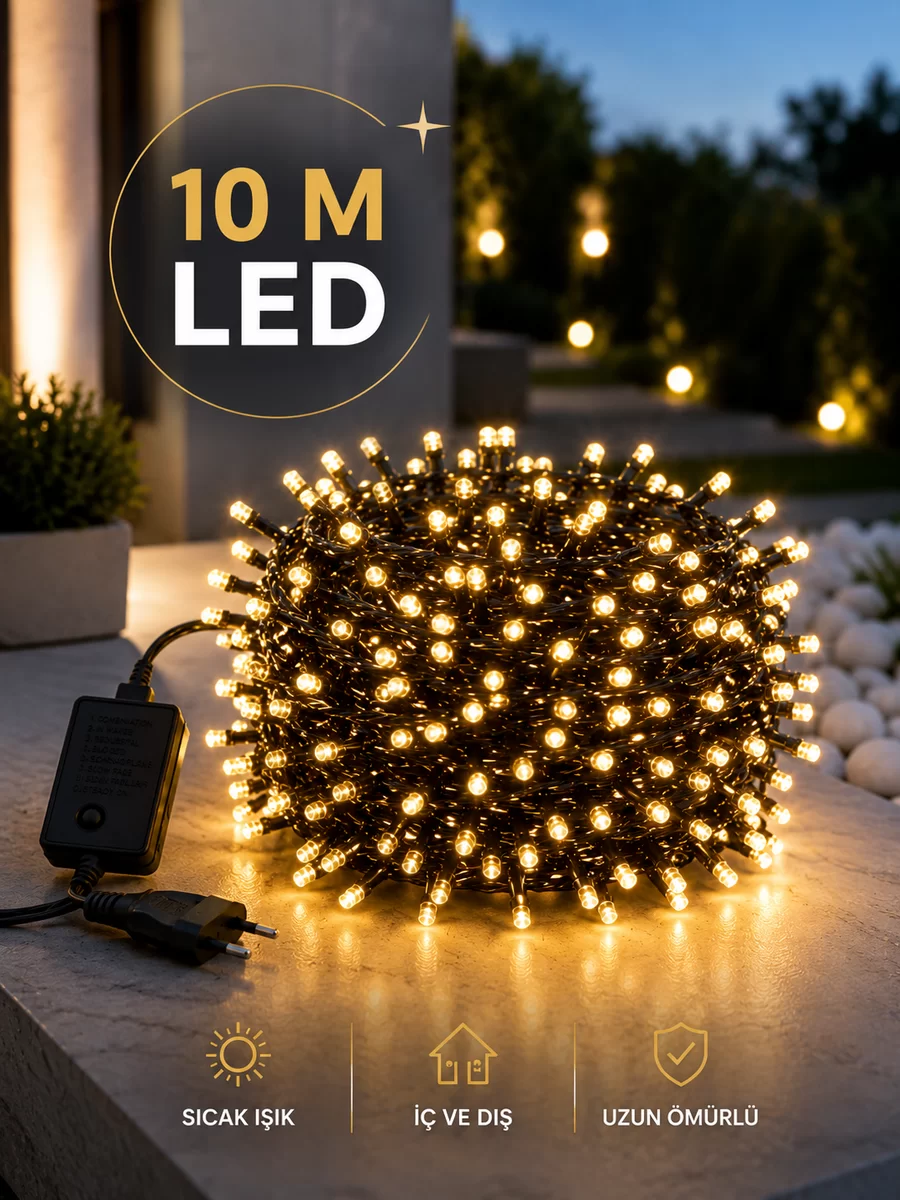 Dekoratif Aydınlatma Ampüllü 10 Metre Gün Işığı Şerit Led 1 Dekoratif Aydınlatma Ampüllü 10 Metre Gün Işığı Şerit Led