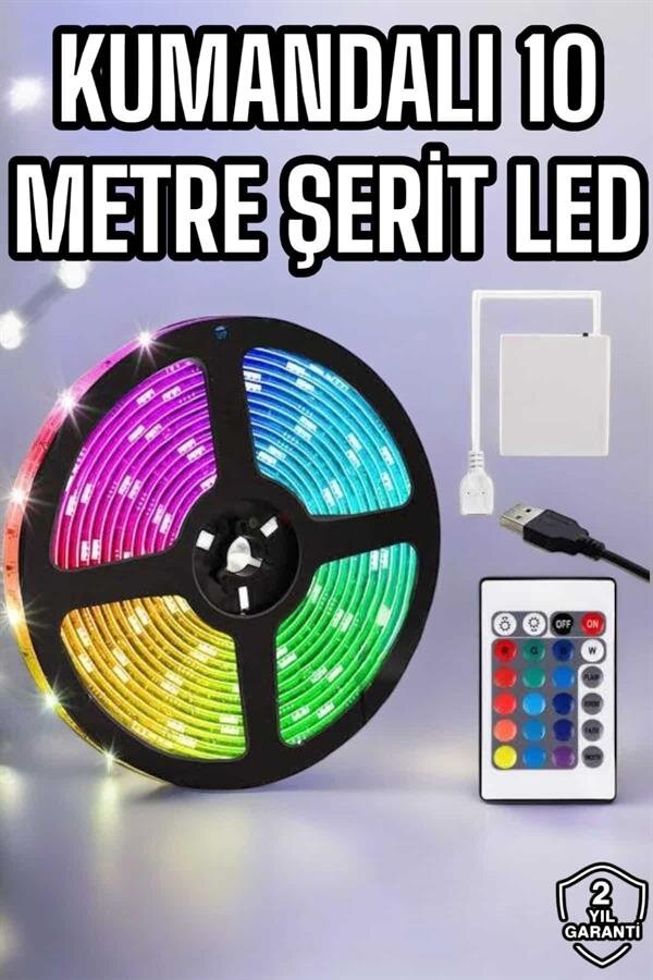 Smart Şerit Led TV Arkası Renkli Kumandalı 10 Metre 2 Smart Şerit Led TV Arkası Renkli Kumandalı 10 Metre - Görsel 2
