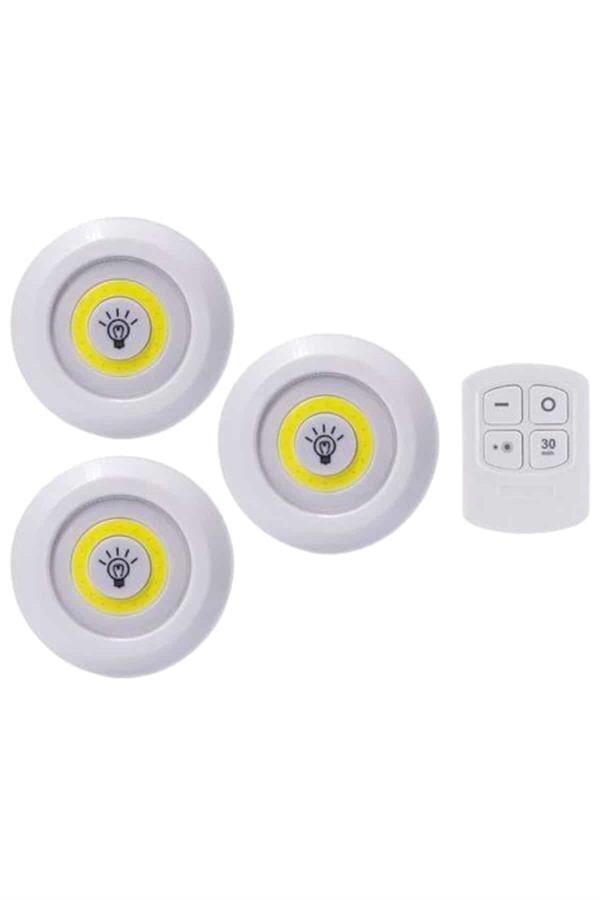 Led Lamba 3'lü Uzaktan Kumandalı Yapışkanlı 4 Led Lamba 3'lü Uzaktan Kumandalı Yapışkanlı - Görsel 4