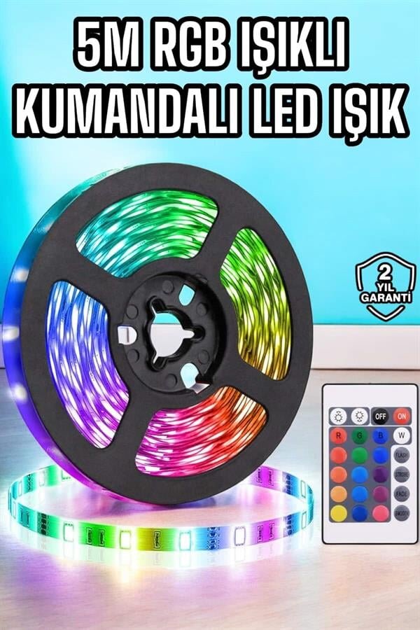 5M RGB Işıklı Her Ortama Uygun Led Işık 2 5M RGB Işıklı Her Ortama Uygun Led Işık - Görsel 2