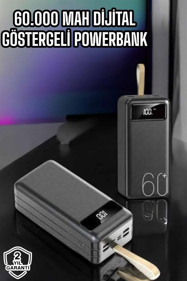 Powerbank 60.000 Mah Hızlı Şarj 4 Çıkışlı Uzun Şarj Süreli Dijital Göstergeli 2 Powerbank 60.000 Mah Hızlı Şarj 4 Çıkışlı Uzun Şarj Süreli Dijital Göstergeli - Görsel 2