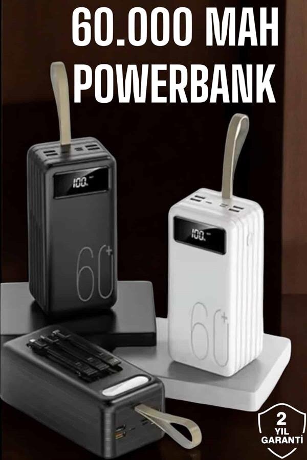 Powerbank 60.000 MAH Dijital Göstergeli 4 Portlu Taşınabilir 2 Powerbank 60.000 MAH Dijital Göstergeli 4 Portlu Taşınabilir - Görsel 2