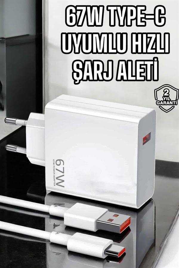 Şarj Aleti Turbo Hızlı 67W Type-C Hızlı Şarj 2 Şarj Aleti Turbo Hızlı 67W Type-C Hızlı Şarj - Görsel 2