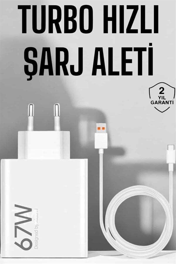 Şarj Aleti 67W Hızlı Şarj Turbo Type-C Uyumlu Şarj Adaptörü Kablosu 2 Şarj Aleti 67W Hızlı Şarj Turbo Type-C Uyumlu Şarj Adaptörü Kablosu - Görsel 2