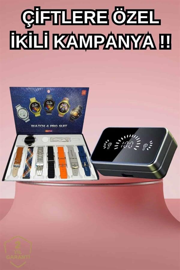 Powerbank Aynalı Bluetooth Kulaklık Ve Akıllı Saat Seti ANC Özelliği Dokunamatik 2 Powerbank Aynalı Bluetooth Kulaklık Ve Akıllı Saat Seti ANC Özelliği Dokunamatik - Görsel 2