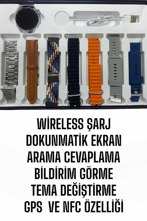 Akıllı Saat 7 Kordonlu Yeni Nesil Arama Cevaplayan Çok Fonksiyonlu 1 Akıllı Saat 7 Kordonlu Yeni Nesil Arama Cevaplayan Çok Fonksiyonlu