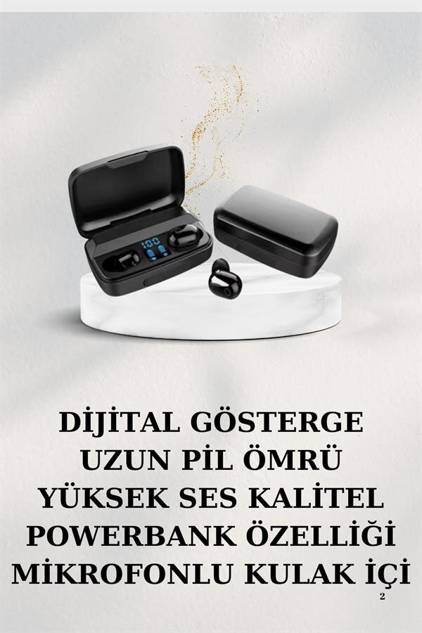 Dijital Göstergeli Bluetooth Kulaklık Kablosuz TWS Stereo Bluetooth 5.0 1 Dijital Göstergeli Bluetooth Kulaklık Kablosuz TWS Stereo Bluetooth 5.0