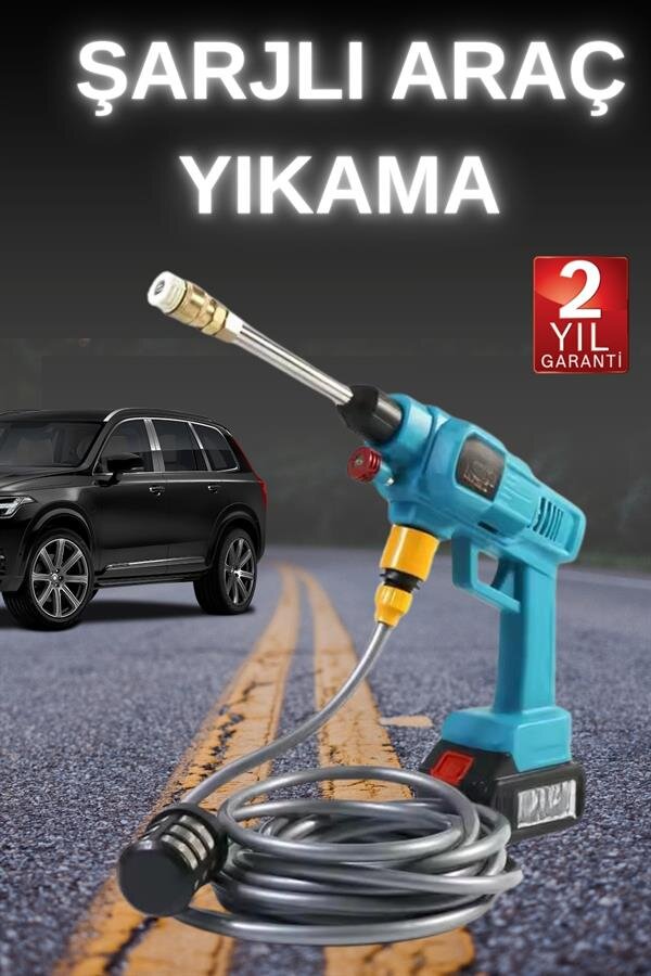 Şarjlı Ve Yüksek Basınçlı Oto Yıkama Makinesi Ve Sulama Tabancası Bahçe Yıkama Makinesi 2 Şarjlı Ve Yüksek Basınçlı Oto Yıkama Makinesi Ve Sulama Tabancası Bahçe Yıkama Makinesi - Görsel 2