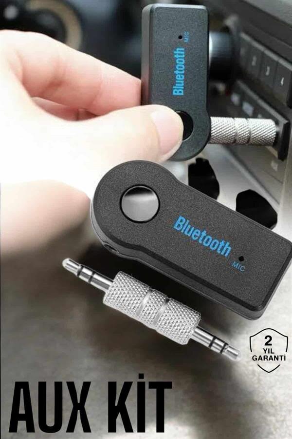 Kablosuz Bluetooth Aux Araç Kiti Siyah Hafıza Kartlı 2 Kablosuz Bluetooth Aux Araç Kiti Siyah Hafıza Kartlı - Görsel 2
