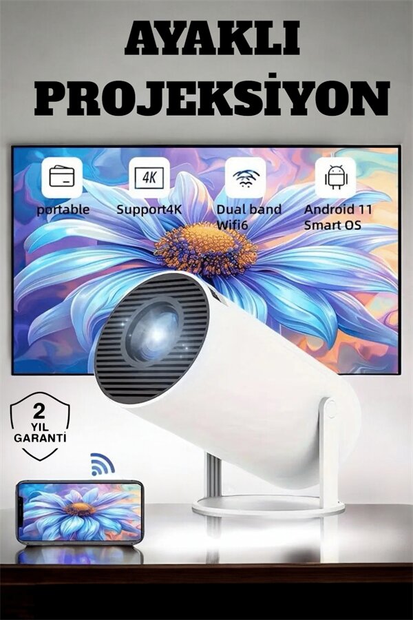 130 İnç Geniş Ekran ve 4K Destekli Full HD Projeksiyon Cihazı 2 130 İnç Geniş Ekran ve 4K Destekli Full HD Projeksiyon Cihazı - Görsel 2