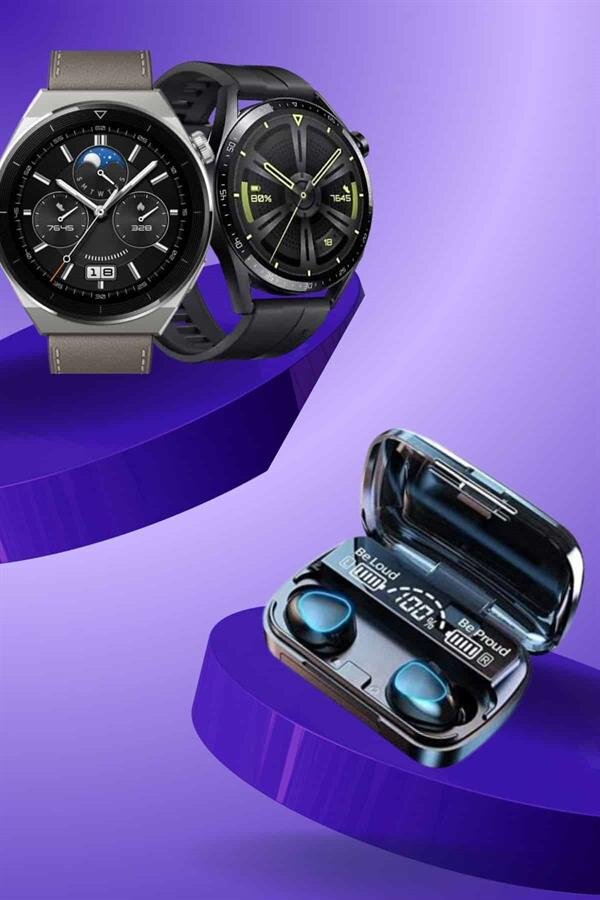 İkili Set Akıllı Saat Ve Bluetooth Kulaklık Kablosuz Uzun Pil Ömrü Spor Modları 4 İkili Set Akıllı Saat Ve Bluetooth Kulaklık Kablosuz Uzun Pil Ömrü Spor Modları - Görsel 4