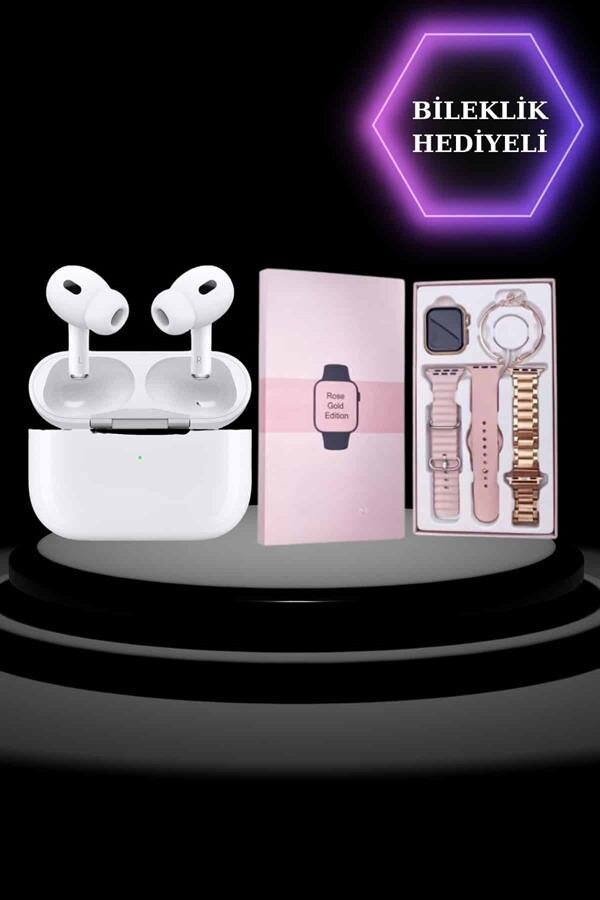3 Kordonlu Pembe Amoled Ekran Akıllı Saat ve Yeni Nesil Pro Kablosuz Bluetooth Kulaklık ANC/ENC 3 3 Kordonlu Pembe Amoled Ekran Akıllı Saat ve Yeni Nesil Pro Kablosuz Bluetooth Kulaklık ANC/ENC - Görsel 3