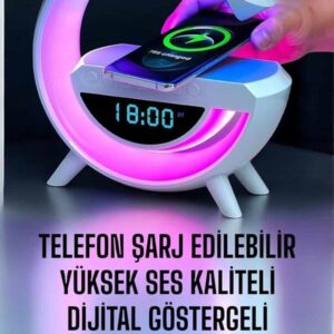 Haydiburaya 8 Bluetooth Hoparlör Dijital Göstergeli Wireless Şarj RGB Işıklı