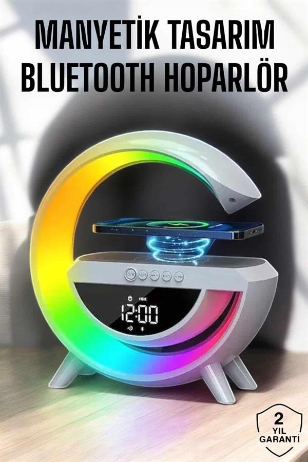 Bluetooth Hoparlör Dijital Göstergeli Wireless Şarj RGB Işıklı 2 Bluetooth Hoparlör Dijital Göstergeli Wireless Şarj RGB Işıklı - Görsel 2