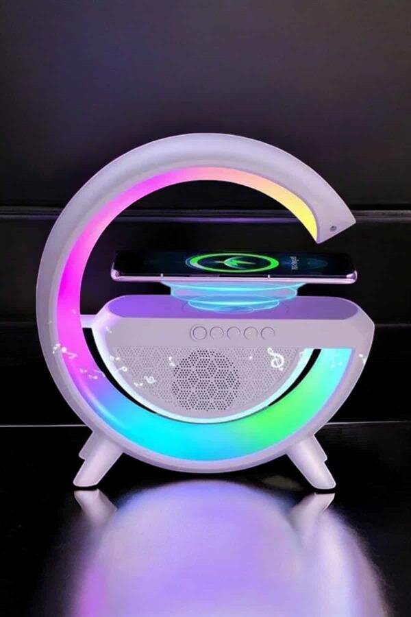 Bluetooth Hoparlör Dijital Göstergeli Wireless Şarj RGB Işıklı 4 Bluetooth Hoparlör Dijital Göstergeli Wireless Şarj RGB Işıklı - Görsel 4