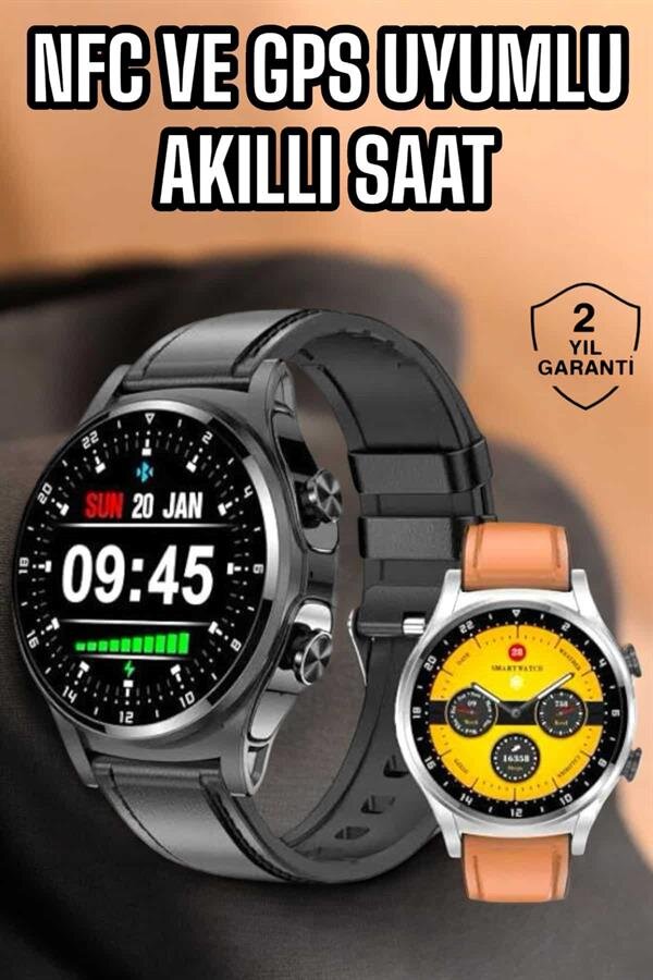 Akıllı Saat Titreşimli Pusula Nabız ve Tansiyon Ölçer NFC Uyumlu 2 Akıllı Saat Titreşimli Pusula Nabız ve Tansiyon Ölçer NFC Uyumlu - Görsel 2