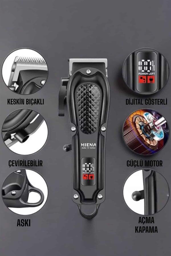 Suya Dayanıklı Tıraş Makinesi Keskin Bıçaklı Dijital Göstergeli Şarjlı 3 Suya Dayanıklı Tıraş Makinesi Keskin Bıçaklı Dijital Göstergeli Şarjlı - Görsel 3