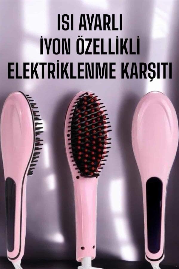 Saç Düzleştirici Tarak Isı Ayarlı Yıpranma Önleyici Düzleştirici Fön Tarak 2 Saç Düzleştirici Tarak Isı Ayarlı Yıpranma Önleyici Düzleştirici Fön Tarak - Görsel 2