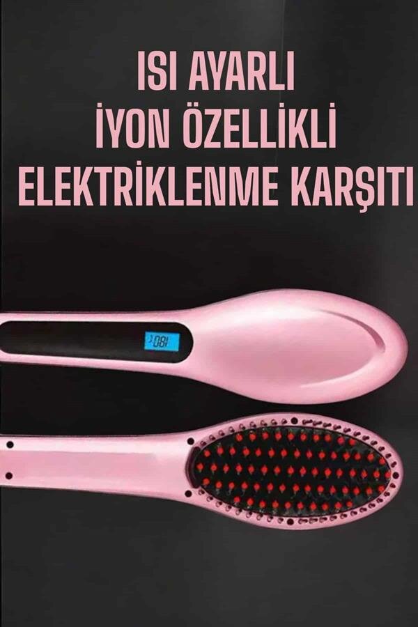 Fön Tarağı Saç Düzleştirici Sıkı Dişli Isı Ayarlı Elektriklenme Karşıtı 2 Fön Tarağı Saç Düzleştirici Sıkı Dişli Isı Ayarlı Elektriklenme Karşıtı - Görsel 2