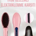 Fön Etkili Saç Düzleştirici Tarak Yıpranma Karşıtı Döner Kablo Isı Ayarlı
