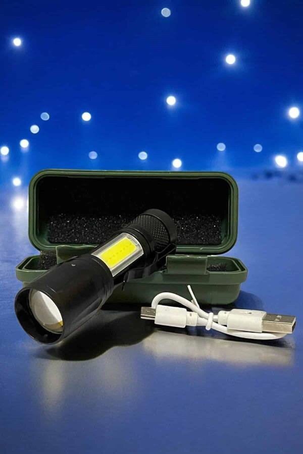 El Feneri Led USB Şarjlı Zoom Mini Led Işık Acil Durum Feneri 3 El Feneri Led USB Şarjlı Zoom Mini Led Işık Acil Durum Feneri - Görsel 3