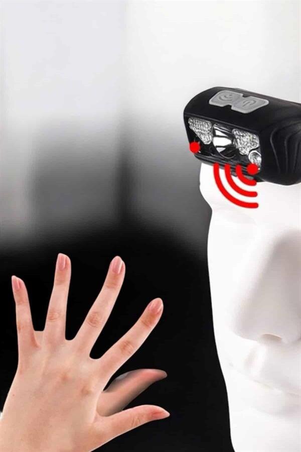 Kafa Lambası Kamp Lambası Sensörlü Şarjlı Ayarlanabilir 3 Kafa Lambası Kamp Lambası Sensörlü Şarjlı Ayarlanabilir - Görsel 3