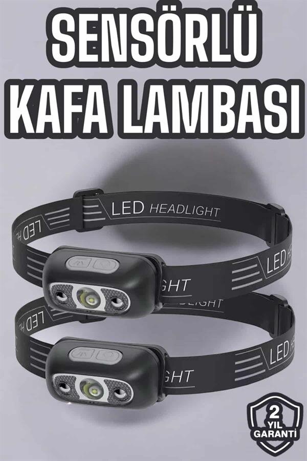 Kafa Lambası Kamp Lambası Led Işık Şarjlı Ayarlanabilir 2 Kafa Lambası Kamp Lambası Led Işık Şarjlı Ayarlanabilir - Görsel 2