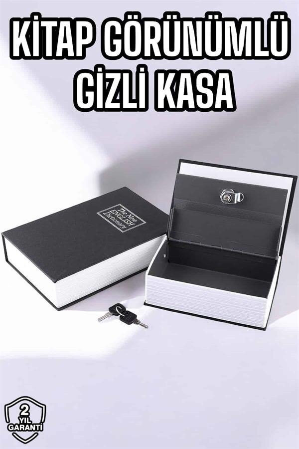 Büyük Boy Anahtarlı Kitap Görünümlü Gizli Kasa Çelik Kasa Altın Kasası 2 Büyük Boy Anahtarlı Kitap Görünümlü Gizli Kasa Çelik Kasa Altın Kasası - Görsel 2
