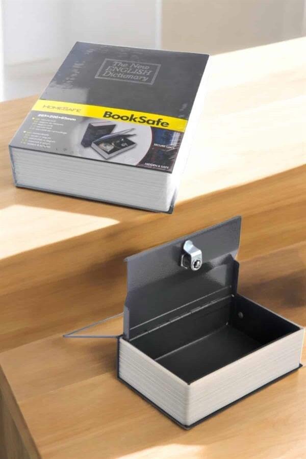 Gizli Kasa İngilizce Sözlüğü Kitap Görünümlü Anahtarlı Gizli Mini Çelik Kasa Kilitli 3 Gizli Kasa İngilizce Sözlüğü Kitap Görünümlü Anahtarlı Gizli Mini Çelik Kasa Kilitli - Görsel 3